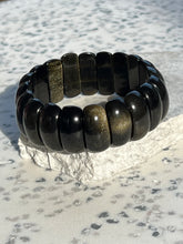 Load image into Gallery viewer, Gold Sheen Obsidian Chunky Bracelet