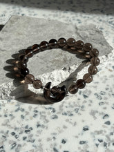 Load image into Gallery viewer, Smokey Quartz Moon 8mm Bracelet