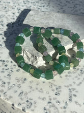 Load image into Gallery viewer, Green Jade Mix Cube Morganite Bracelet