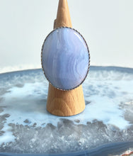Load image into Gallery viewer, Blue Lace Agate Sterling Silver Adjustable Ring

