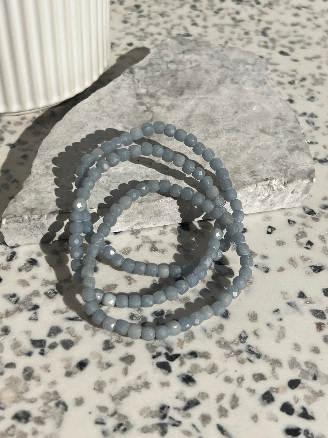 Angelite High Grade Faceted Bracelet