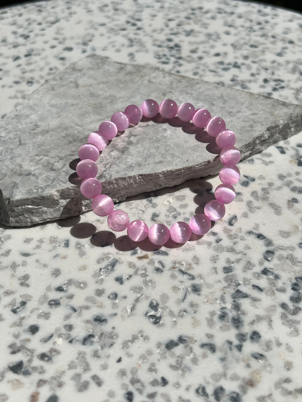 Pink Selenite 8mm Bracelet