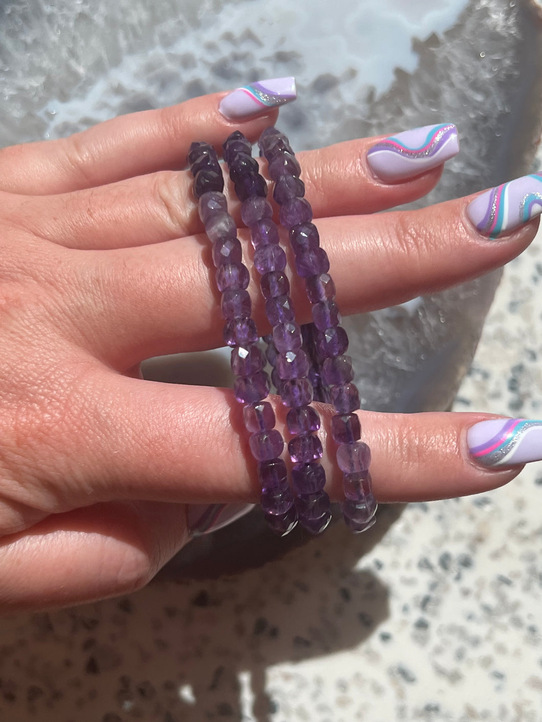 Amethyst High Grade Faceted Bracelet