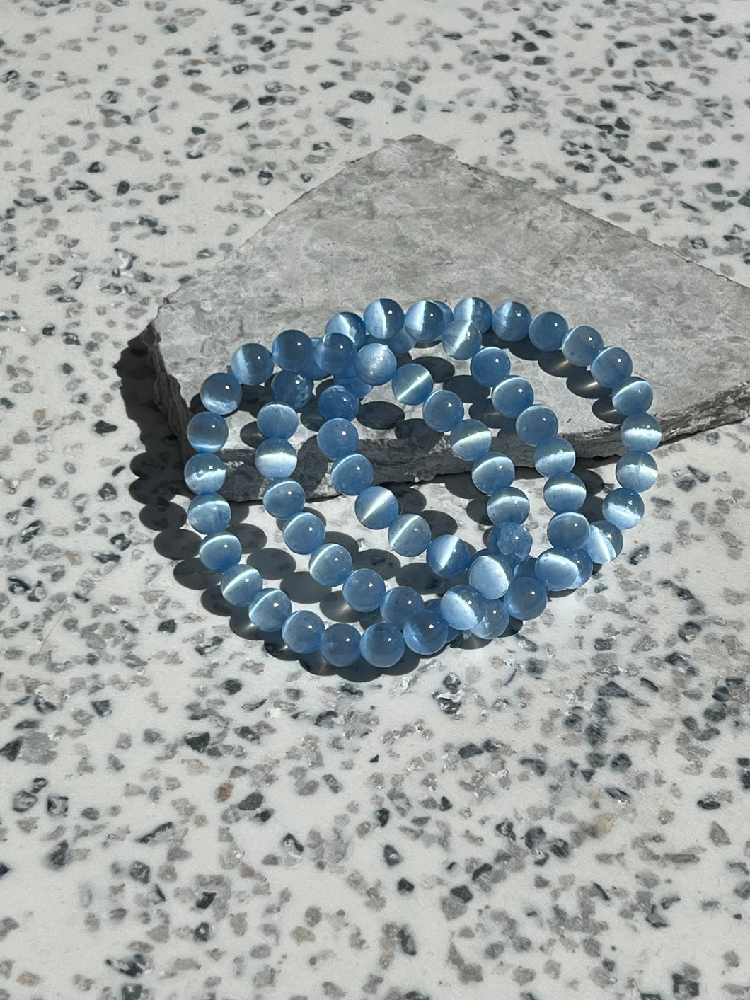 Pastel Blue Selenite 8mm Bracelet