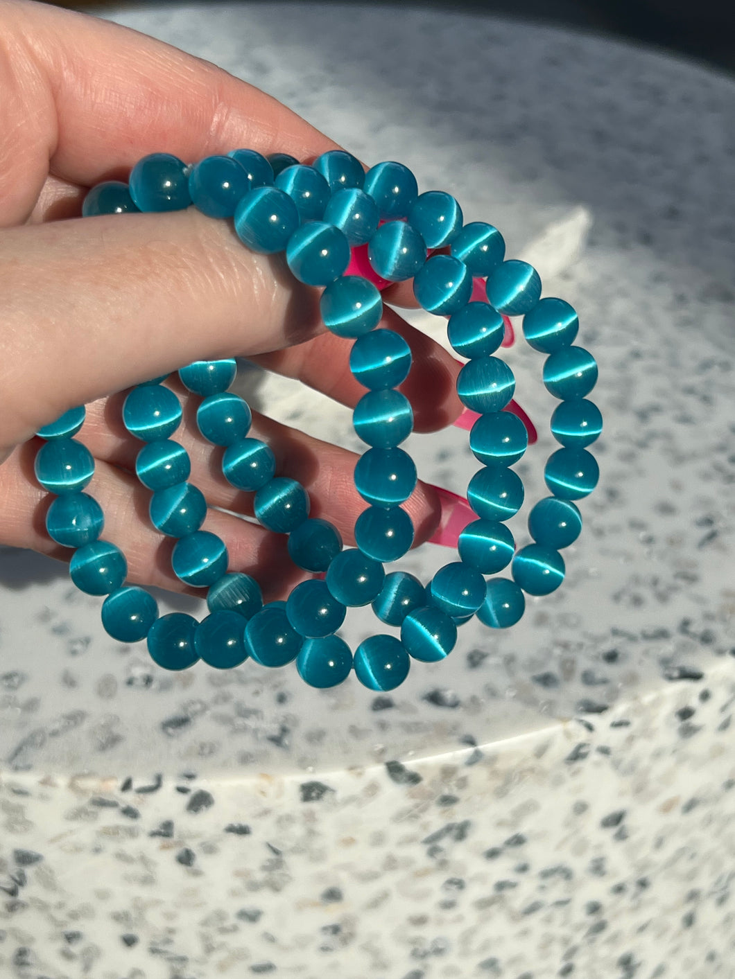 Blue Cats Eye 8mm Bracelet