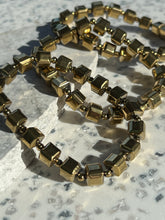 Load image into Gallery viewer, Pyrite Cube Bracelet
