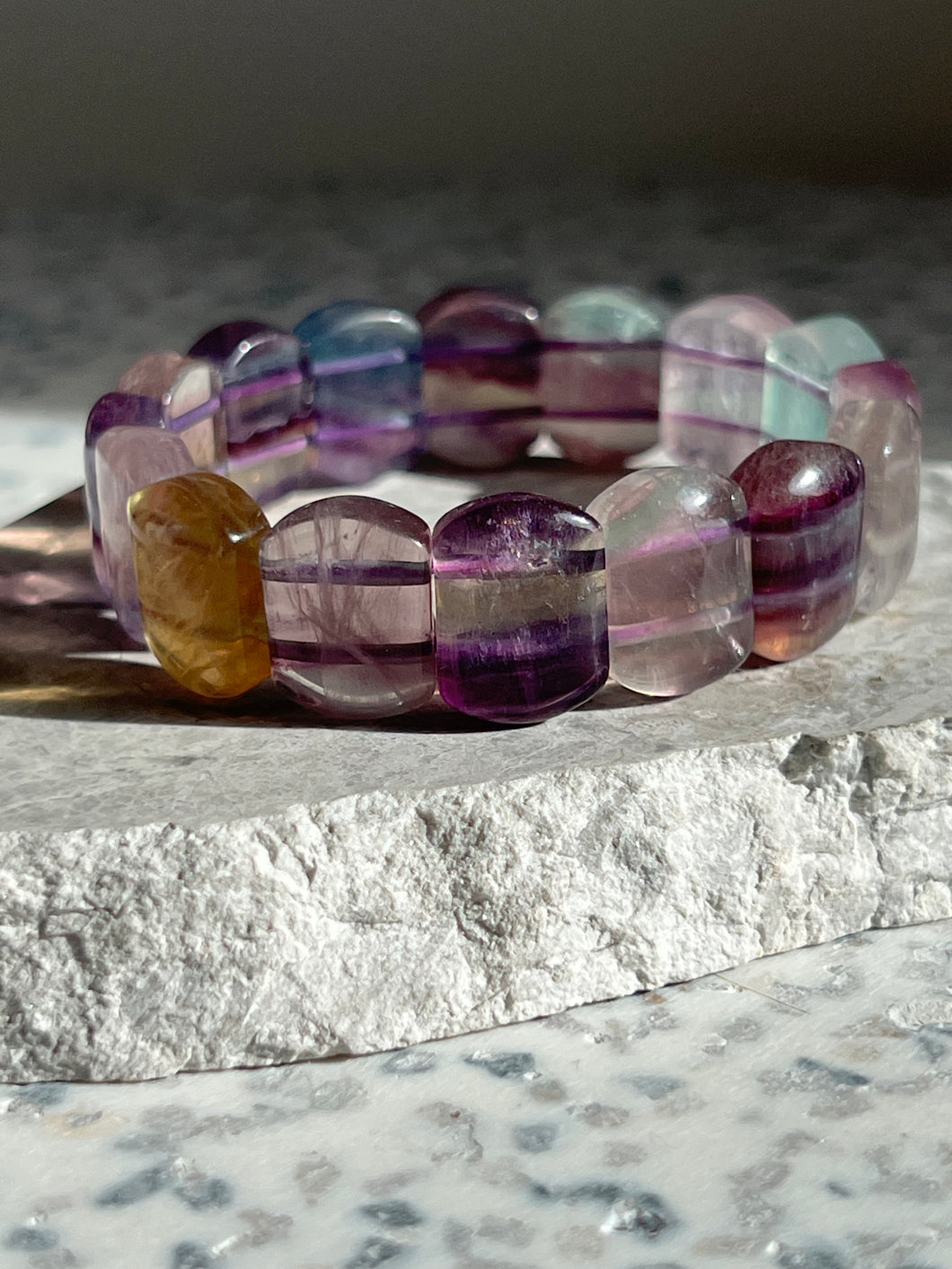 Rainbow Fluorite Chunky Bracelet
