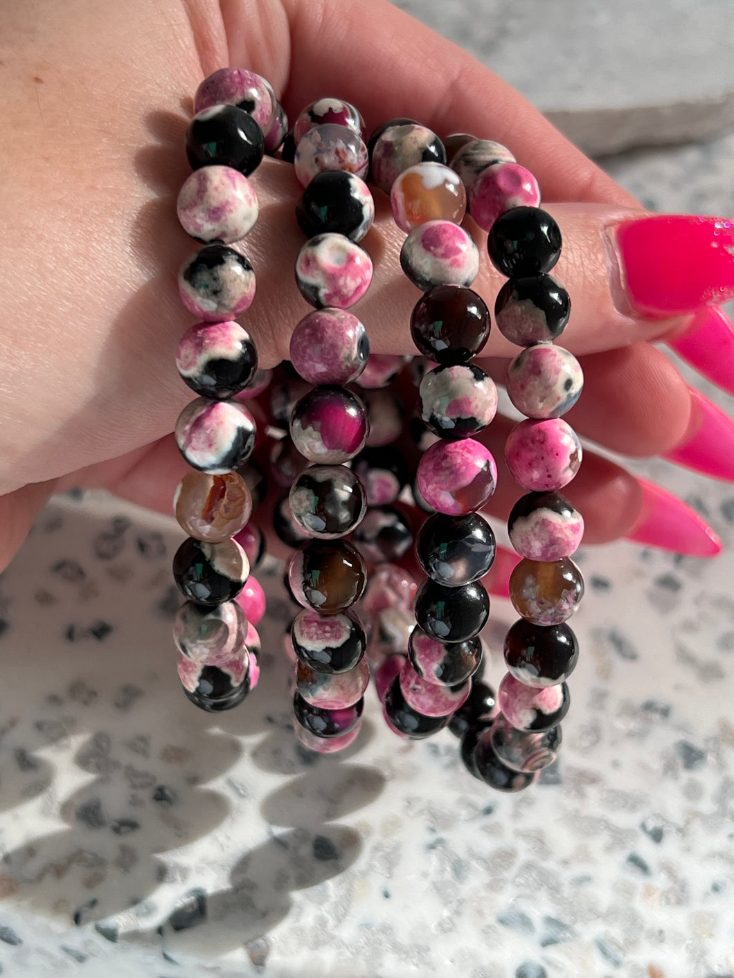 Pink Orca Agate 8mm Bracelet