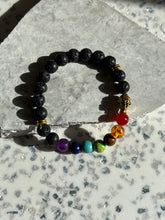 Load image into Gallery viewer, Chakra Lava Stone 8mm Bracelet
