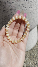 Load and play video in Gallery viewer, Peach Selenite 8mm Bracelet

