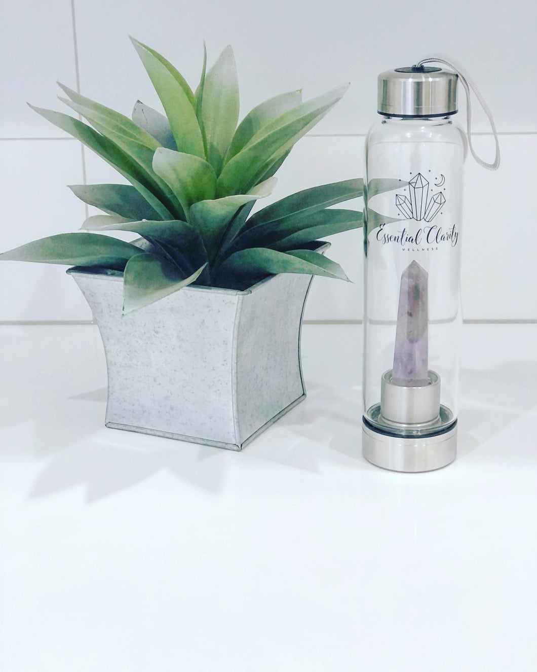 Amethyst Silver Drink Bottle
