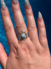 Load image into Gallery viewer, Lotus Larimar Sterling Silver Ring
