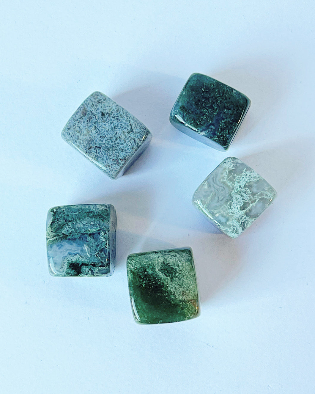 Moss Agate Cubes