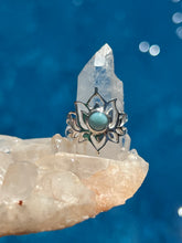 Load image into Gallery viewer, Lotus Larimar Sterling Silver Ring
