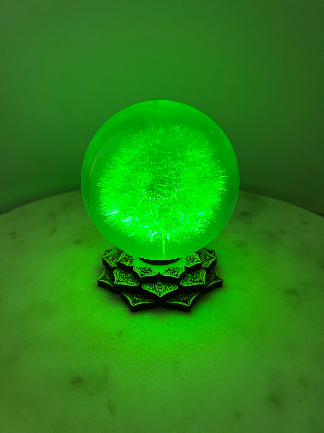 Lotus Wooden (S) Coloured Light Sphere Stand