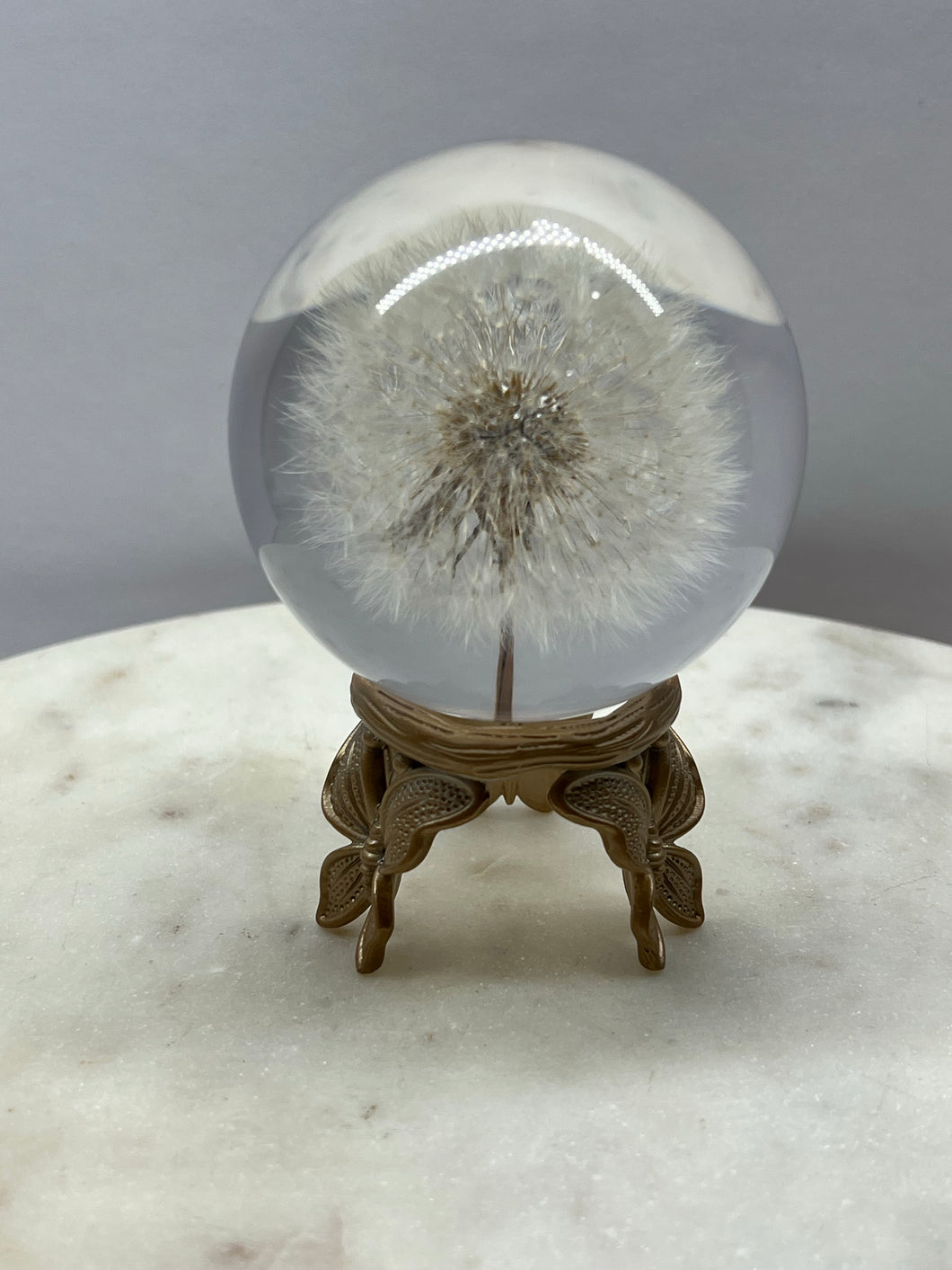 Gold Butterfly Sphere Stand